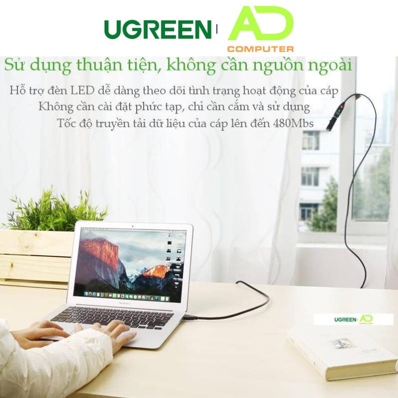 Dây USB 2.0 nối dài Active có CHIP, dài từ 5-30m UGREEN US121 - Hàng phân phối chính hãng - Bảo hành 18 tháng