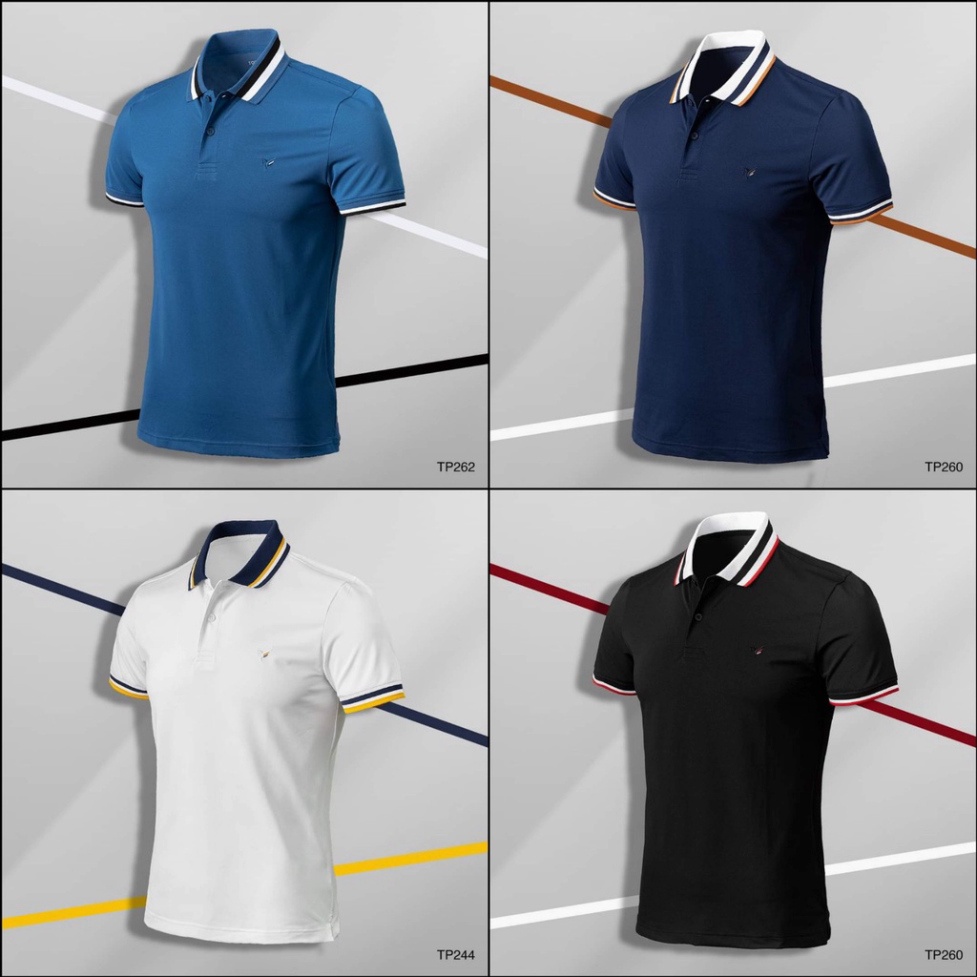 Áo Polo Nam Đẹp Veratino vải Cotton cá sấu cao cấp xuất xịn dệt bo dày dặn chuẩn form áo thun