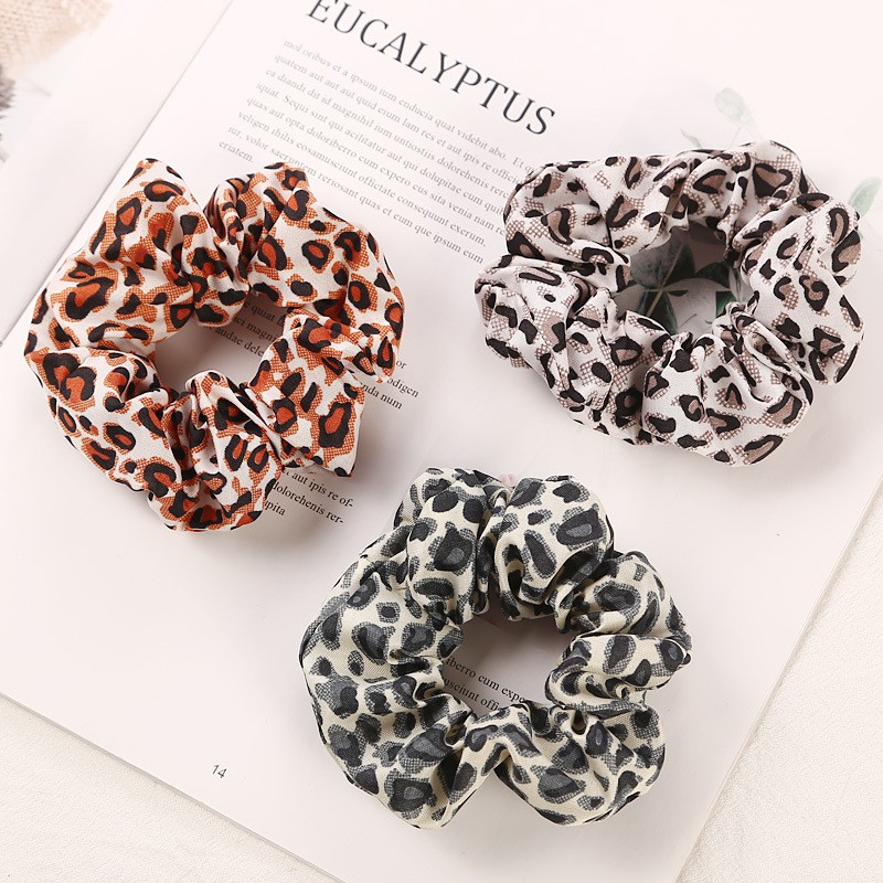 Cột Tóc Scrunchies Tròn Vải Da Beo Leopard cực Cá Tính - Phụ kiện Halu