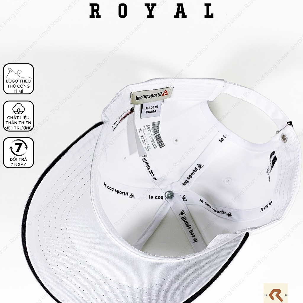 Mũ lưỡi trai nam nữ le coq sportif, nón kết logo con gà full tem vải kaki cotton Hàn - Royal Caps
