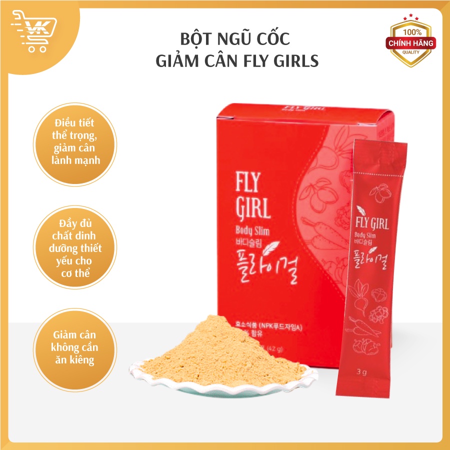 Bột ngũ cốc giảm cân hữu cơ lên men Fly Girls hộp 14 gói