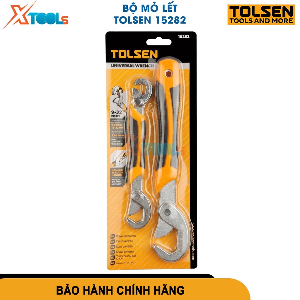 Bộ mỏ lết tự động đóng mở đa năng TOLSEN hợp kim thép siêu cứng chống rỉ mở bulong ốc vít [CHÍNH HÃNG][XTOOLS]