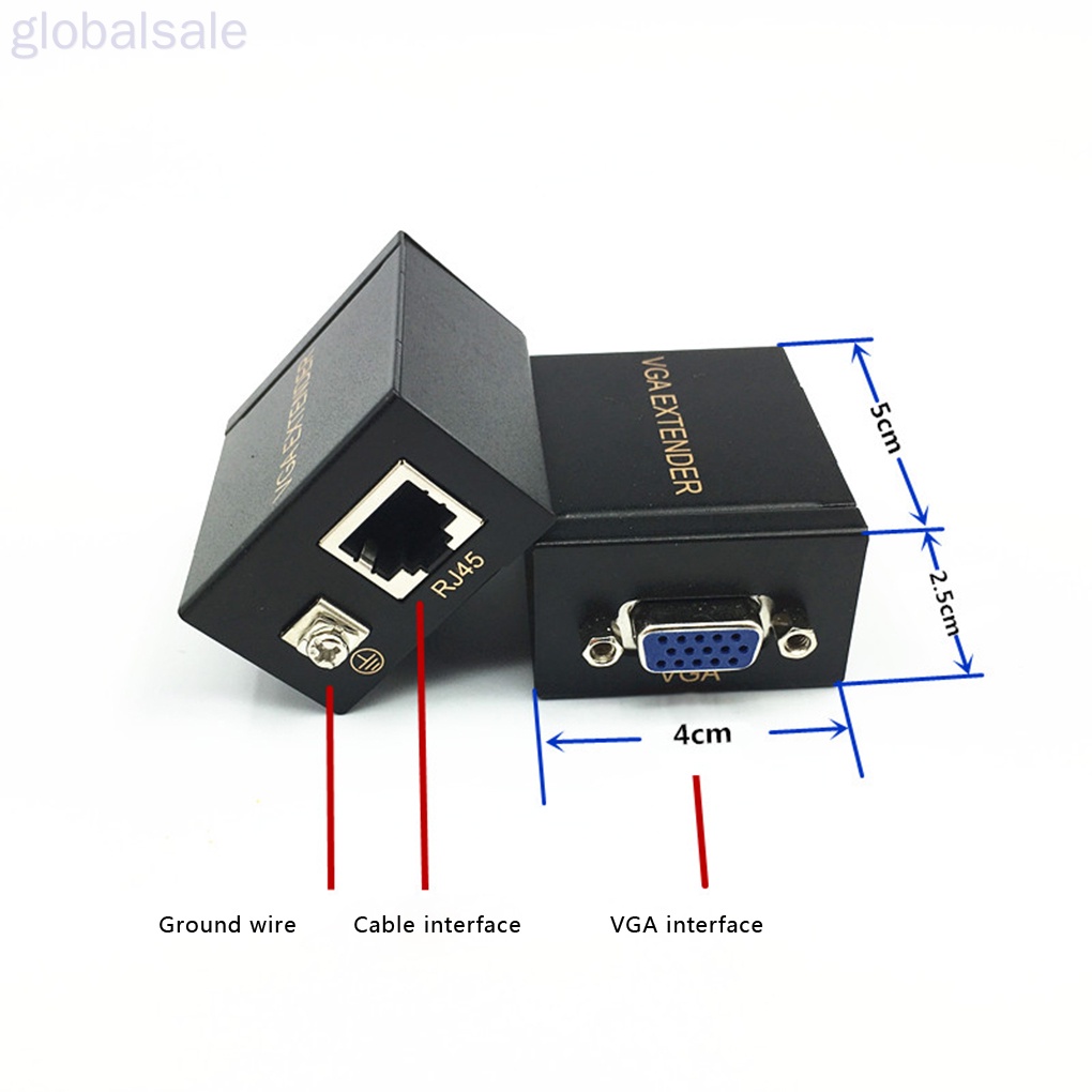 Bộ 2 đầu nối dài chuyển đổi VGA 60M sang Lan Ethernet cho KTV