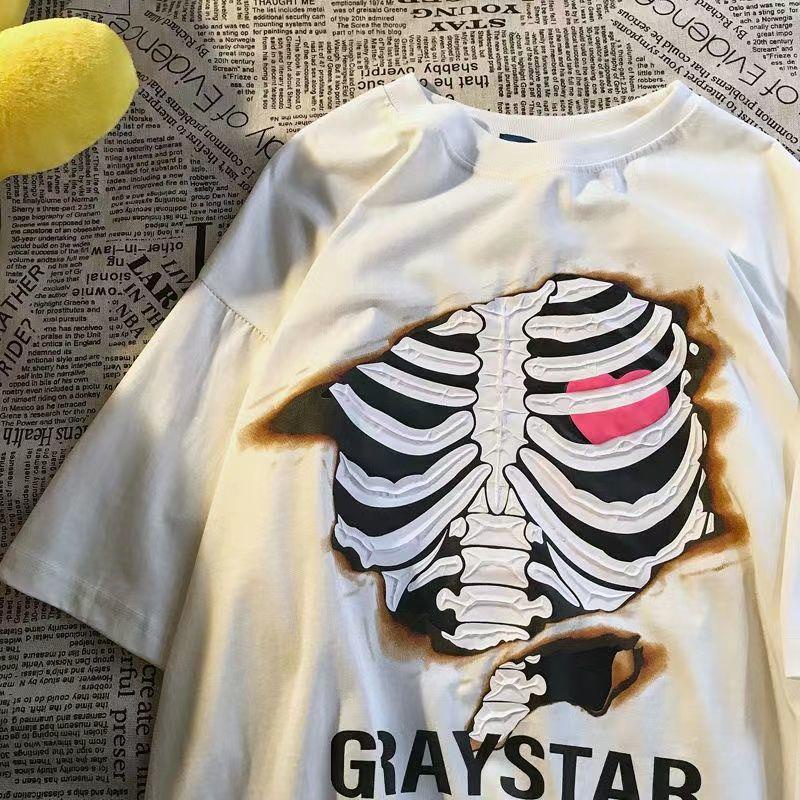 Áo Thun Nam Ngắn Tay In Hình Đầu Lâu Phong Cách Mới