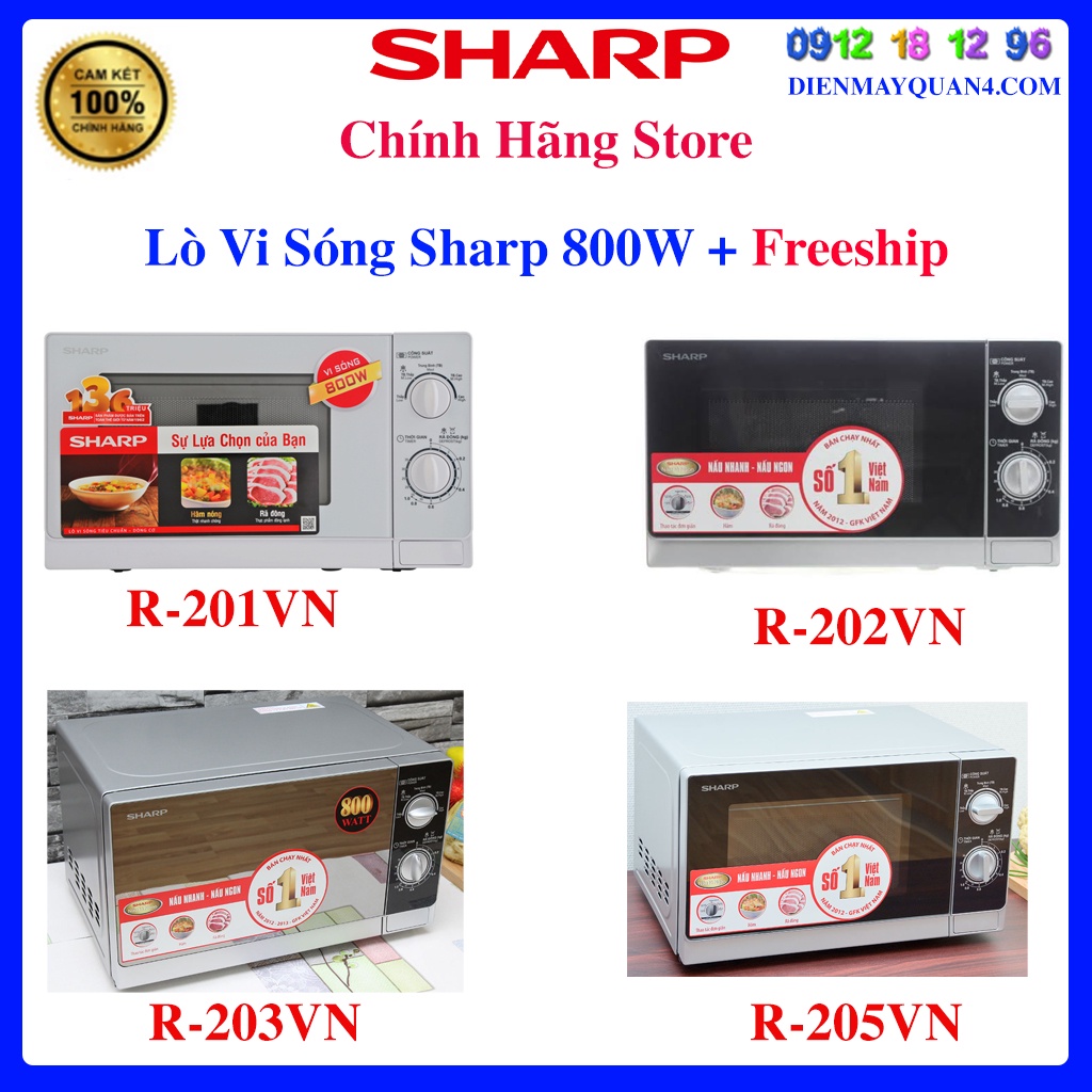 [Mã ELHA03 giảm 5% đơn 300K] Lò Vi Sóng Cơ 20 Lít Sharp R-201VN-W I Sharp R-202VN-S I Sharp R-203VN-M I Sharp R-205VN-S