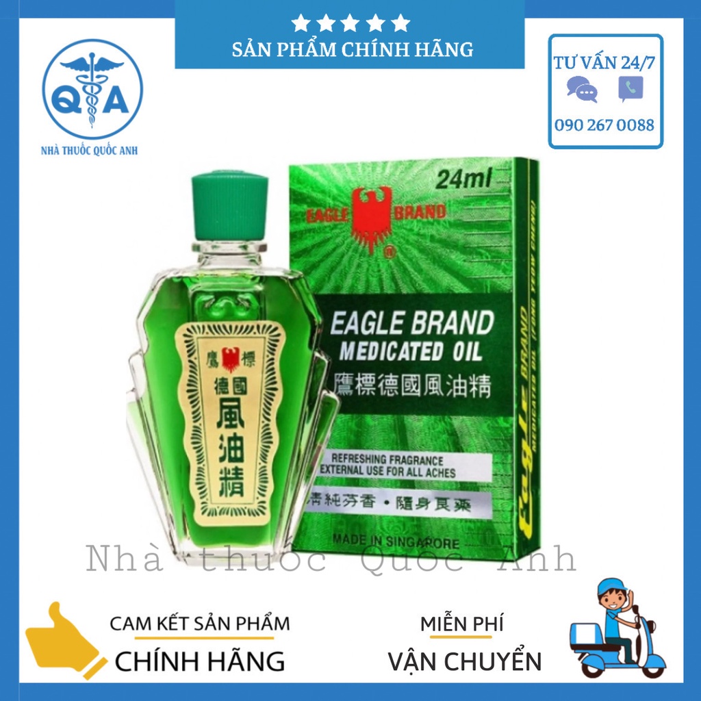 Dầu Gió Nước Xanh Singapore Eagle Brand 24ml