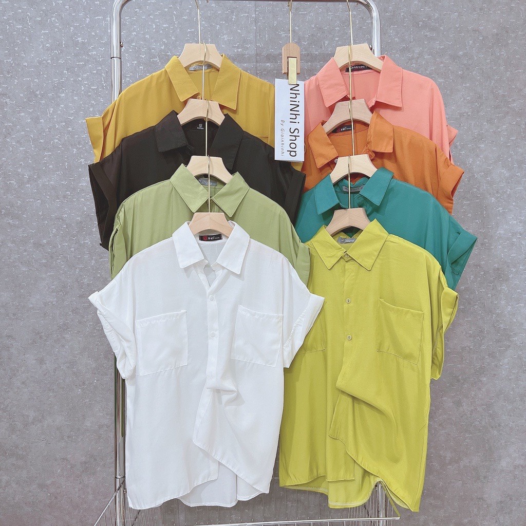 Áo sơ mi tay hến vải đũi lụa siêu mát có nắp túi siêu RẺ (Ảnh thật tự chụp) MAIANHSHOP