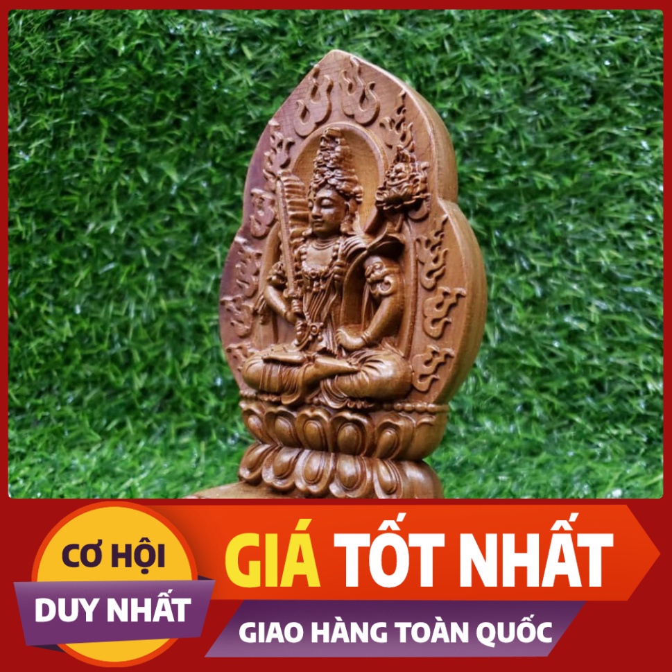 ((GIÁ GỐC )) Tượng  phật Hư Không Tạng Bồ Tát bằng gỗ bach xanh - Tuổi Sửu tuổi Dần  -TẶNG 1 VÒNG ĐEO TAY