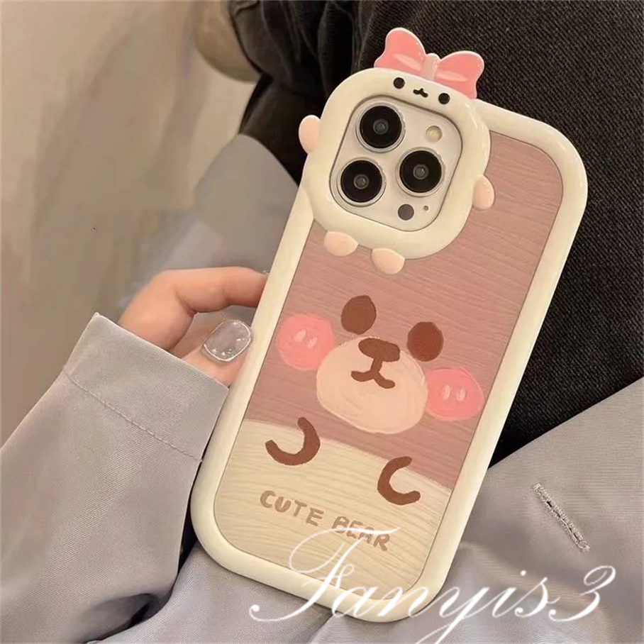 Ốp Điện Thoại Mềm Trong Suốt In Hình Gấu Hoạt Hình Cho iPhone 14 13 12 11 Pro Max X XR Xs Max 8 7 6 6s Plus SE 2020