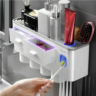 kệ lò vi sóngđời Hộp đựng bàn chải đánh răng, không cần đục lỗ, treo tường, bóp kem đánh răng tự động