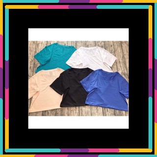 Áo thun croptop form rộng cổ tim