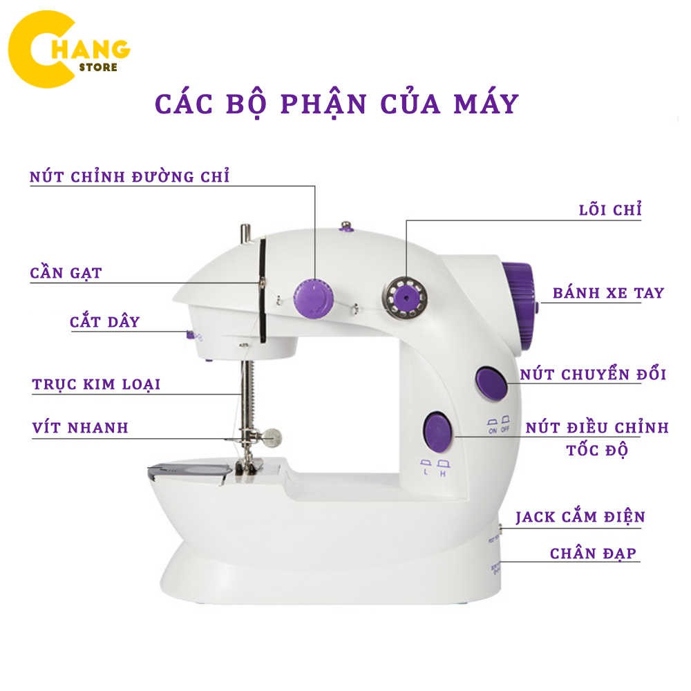 Máy May Gia Đình - Máy May Mini Thiết kế nhỏ gọn, tiện lợi