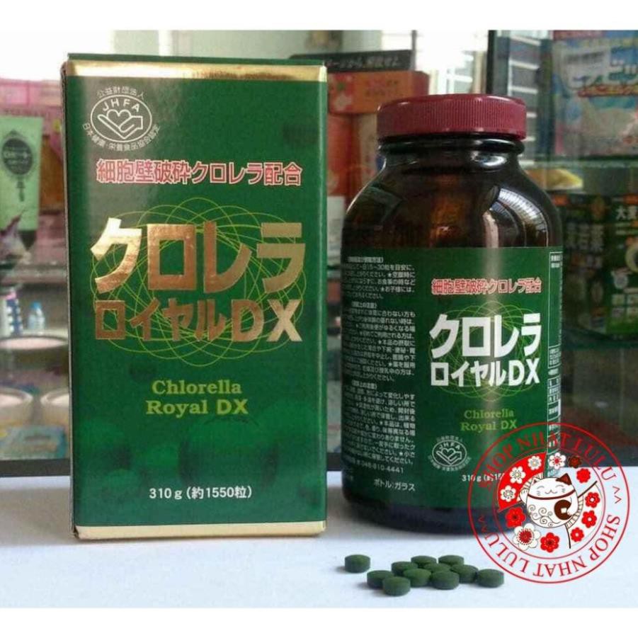 Viên uống Chlorella Royal DX hộp 1550 viên tảo lục hoàng gia Nhật Bản, tảo xanh Nhật Bản (HTSTORE90)