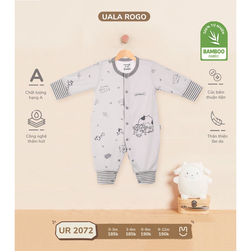 Body dài tay cài giữa Uala rogo vải sợi tre