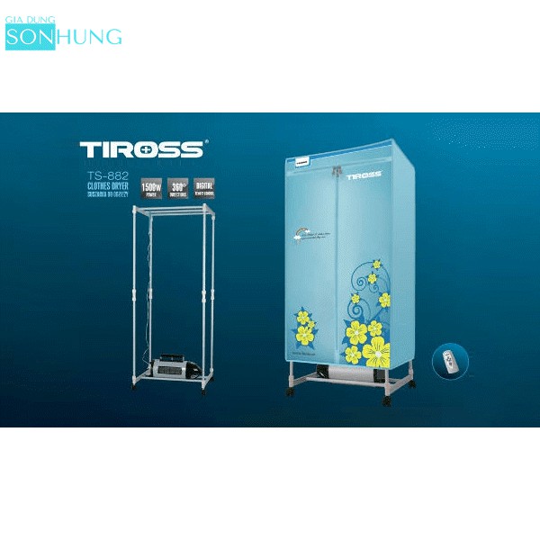 TỦ SẤY QUẦN ÁO VUÔNG TIROSS TS-882 CÔNG SUẤT 1500W[BẢO HÀNH CHÍNH HÃNG 1 NĂM]