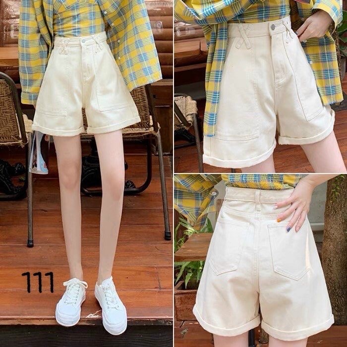 Quần Short Nữ Ống Rộng Vải Kaki Lưng Cao Đai Chéo Hàn Quốc - Quần Sooc Đùi Nữ Cạp Cao Ulzzang | BigBuy360 - bigbuy360.vn