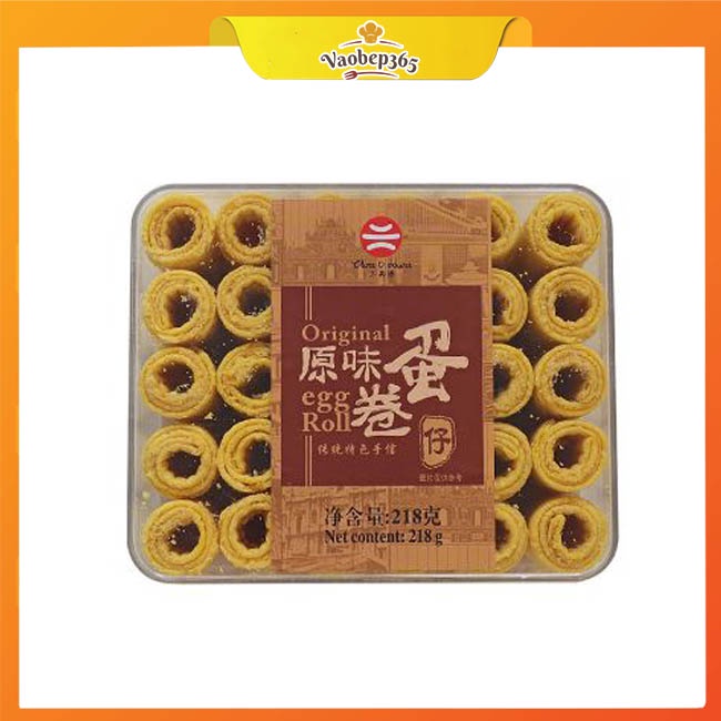 Bánh ống Đài Loan (Bánh trứng cuộn) vị truyền thống, trứng muối, rong biển, trọng lượng 218 gr