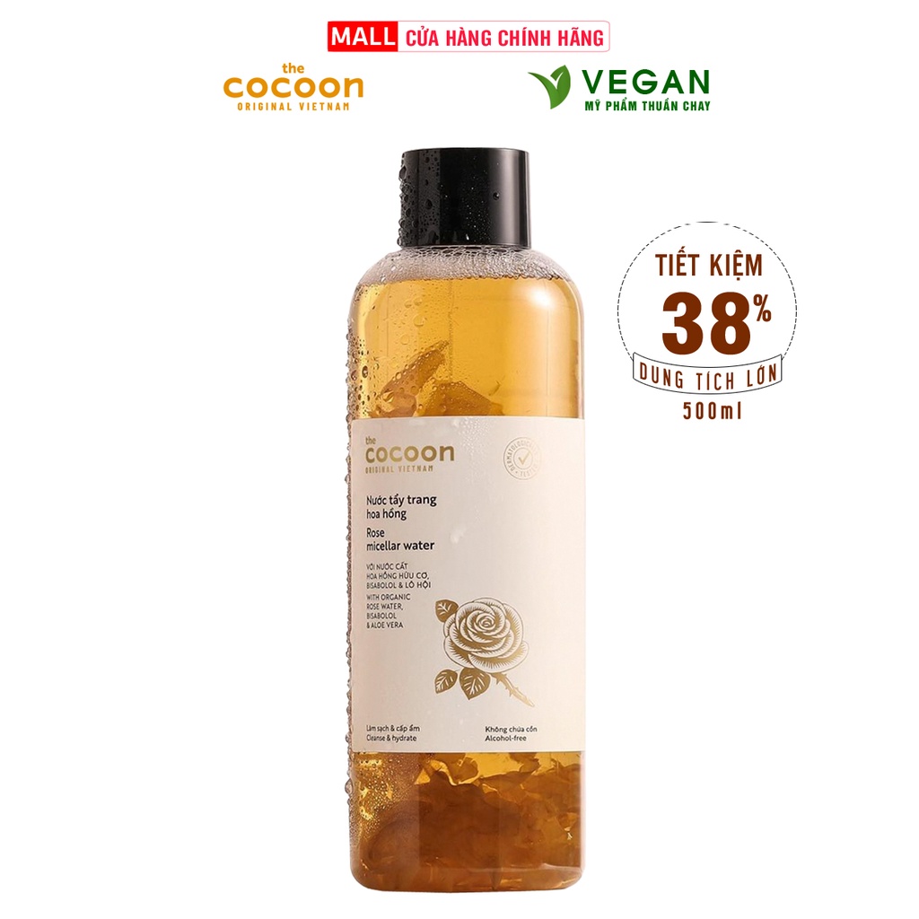 Nước tẩy trang hoa hồng cocoon 500ml (rose micellar water)