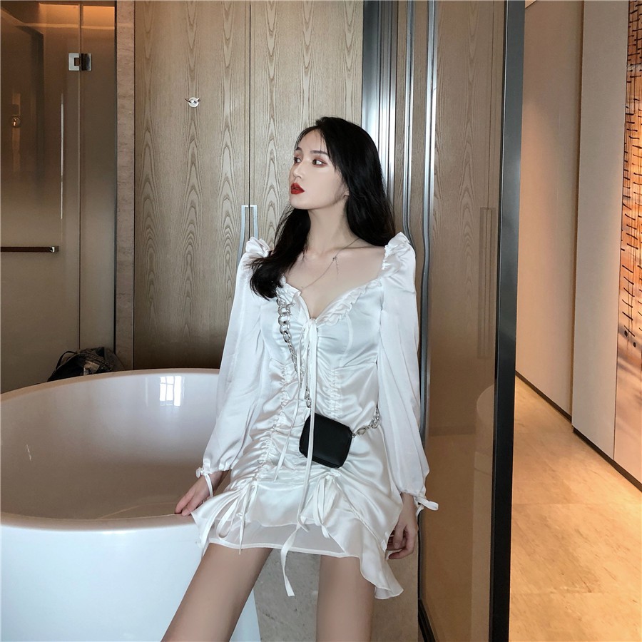 Đầm nữ dáng ôm trễ vai tay dài Emilyshop