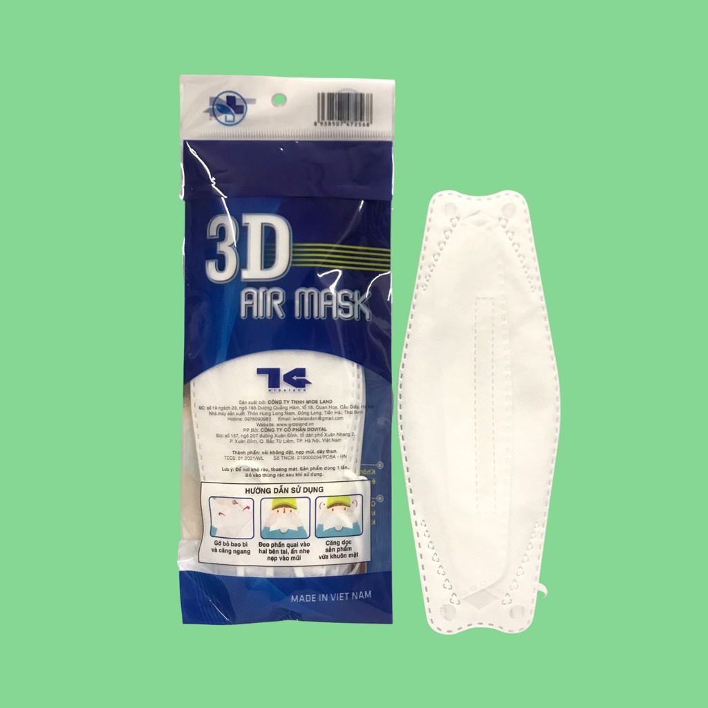 Khẩu Trang Y Tế Kháng Khuẩn 3D Air mask,1 gói 6 chiếc, dầy đẹp ôm mặt quai chắc chắn | BigBuy360 - bigbuy360.vn