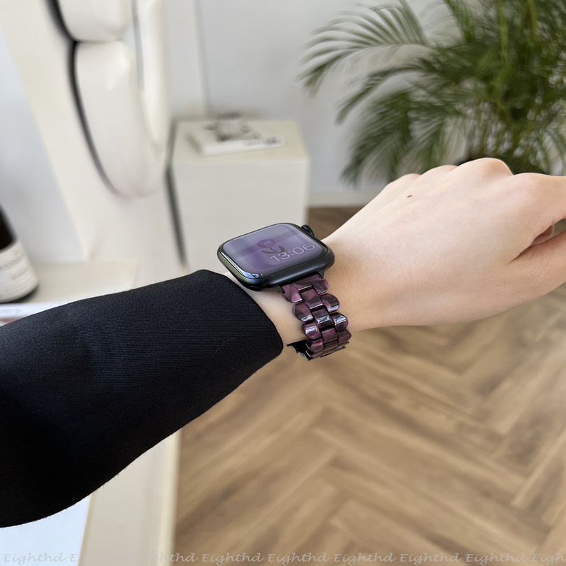 Dây Đeo Thay Thế Chất Liệu Nhựa Resin Cho iWatch Series 7 6 SE 5 4 3 2 1 41mm 45mm 44mm 40mm 42mm 38mm