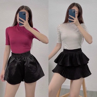 Áo thun cổ lọ tay ngắn