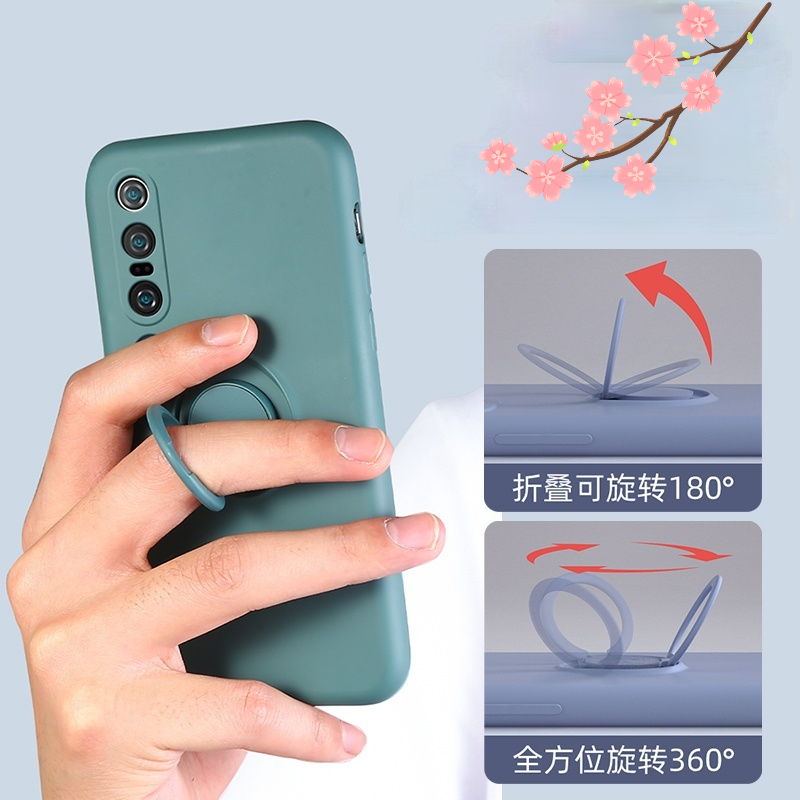 Ốp lưng Xiaomi Mi 10 Mi10 Pro Silicone Case With Ring Holder+Lanyard Xiaomi10 5G Soft Case