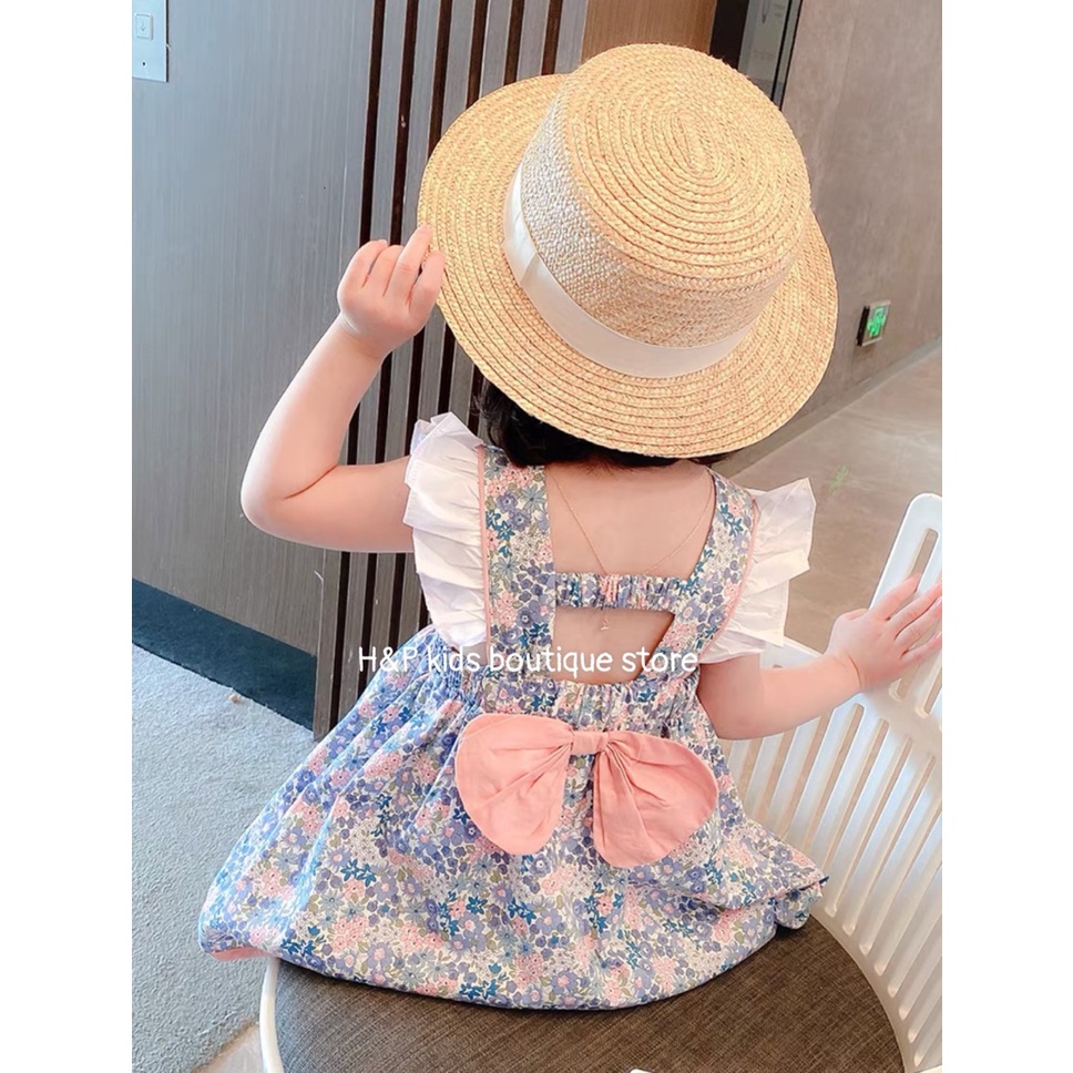 Váy thô hoa nhí, cánh tiên, nơ sau lưng cho bé từ 8-22kg - Richkid123