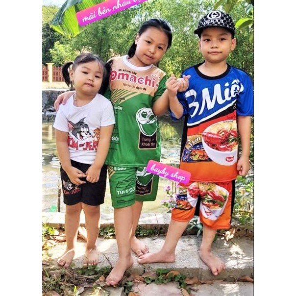 Đồ bộ thun áo nam nữ mì tôm 3 miền thể thao ngắn tay | BigBuy360 - bigbuy360.vn