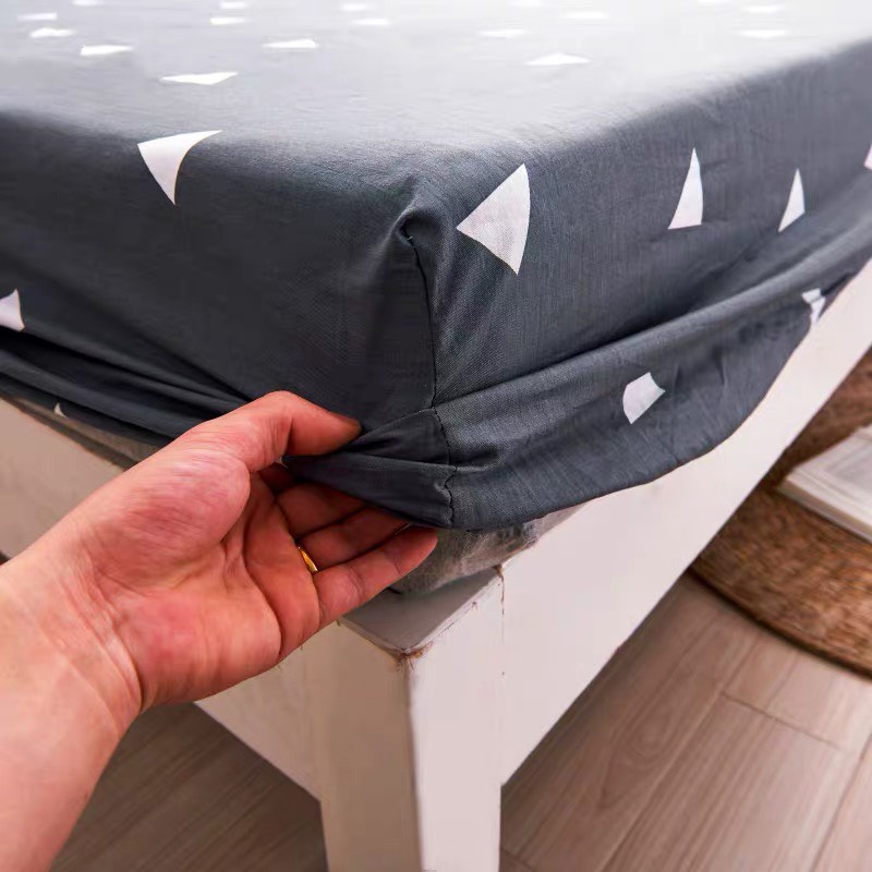 Bộ ga giường cotton poly LIDACO bo chun sẵn kích thước 1m6x2m 1m8x2m