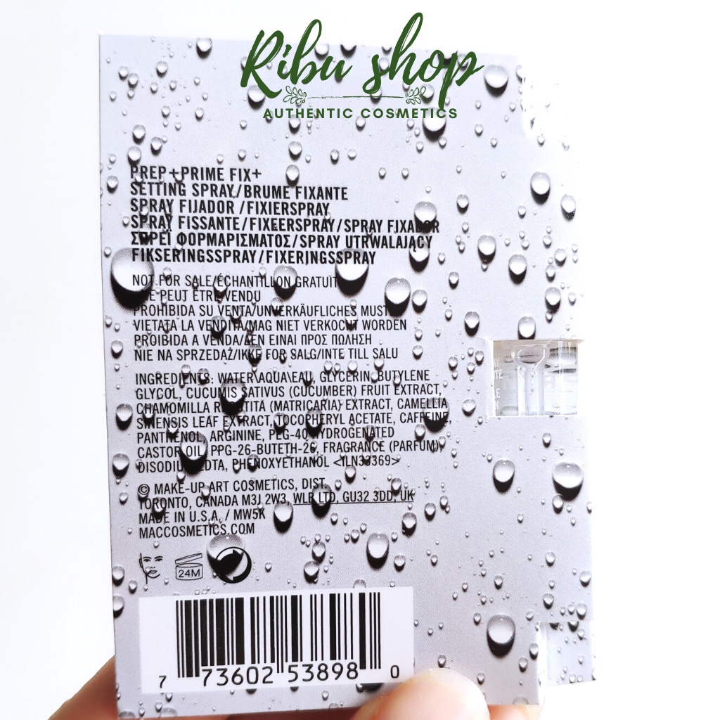 Mẫu thử xịt khoáng khoá nền dưỡng ẩm M.A.C setting spray 2.5ml tách set Sephora - Ribu shop | BigBuy360 - bigbuy360.vn