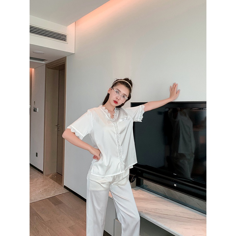 Bộ ngủ, bộ pijama, Set pizama , ngủ lụa phối ren , bộ-ngủ tiểu thư sang chảnh, Hàng Quảng Châu, Mặc Siêu Mềm Mịn | BigBuy360 - bigbuy360.vn