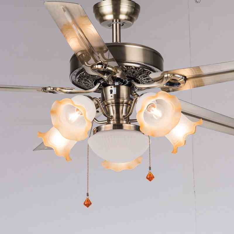 Quạt trần đèn SuperVilighting, MS: S138, động cơ DC 50W, sải cánh : 1,32m, điện áp : 220V- Động cơ bảo hành  48 tháng