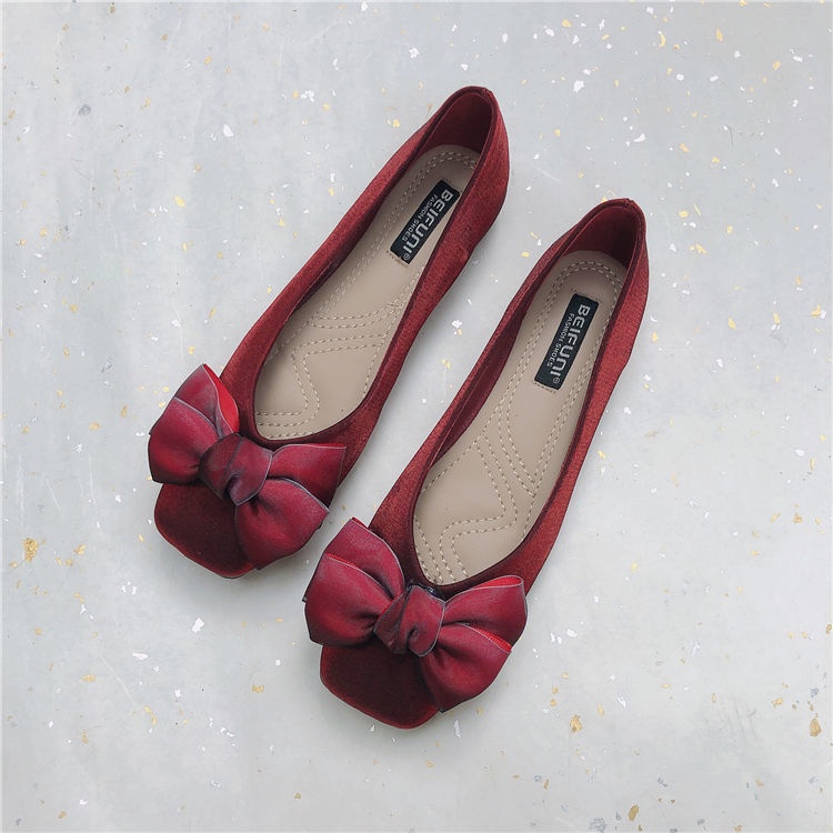 Giày Búp Bê Satin Mũi Vuông Thời Trang Mới Năm 2022 giày bệt nữ Size 33-44