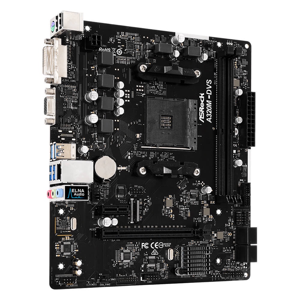 Bo mạch chủ main ASRock A320M-DVS R4.0- Hàng Chính Hãng - Bảo hành 36 tháng