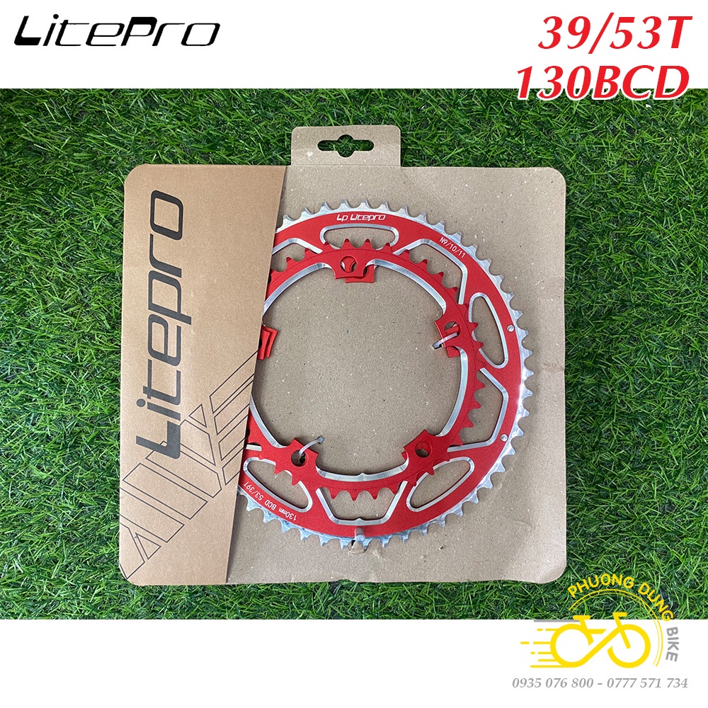 Bộ 2 đĩa rời nhôm xe đạp LITEPRO 130BCD 39-53T