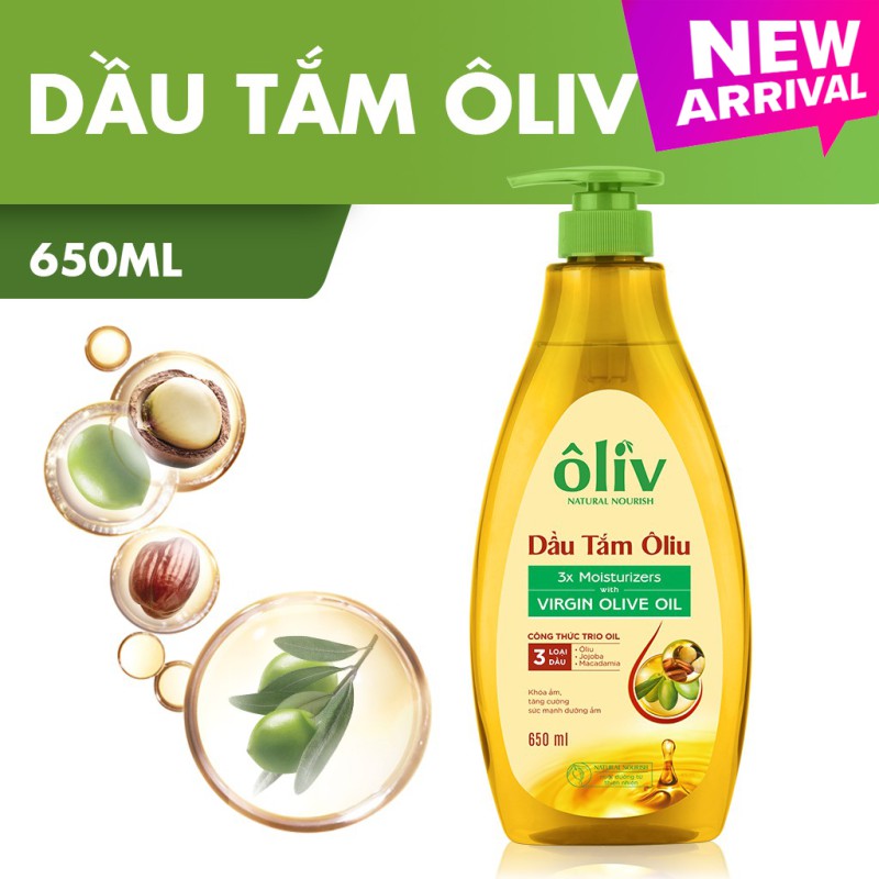 Dầu tắm Ôliv 3X dưỡng ẩm 650ml