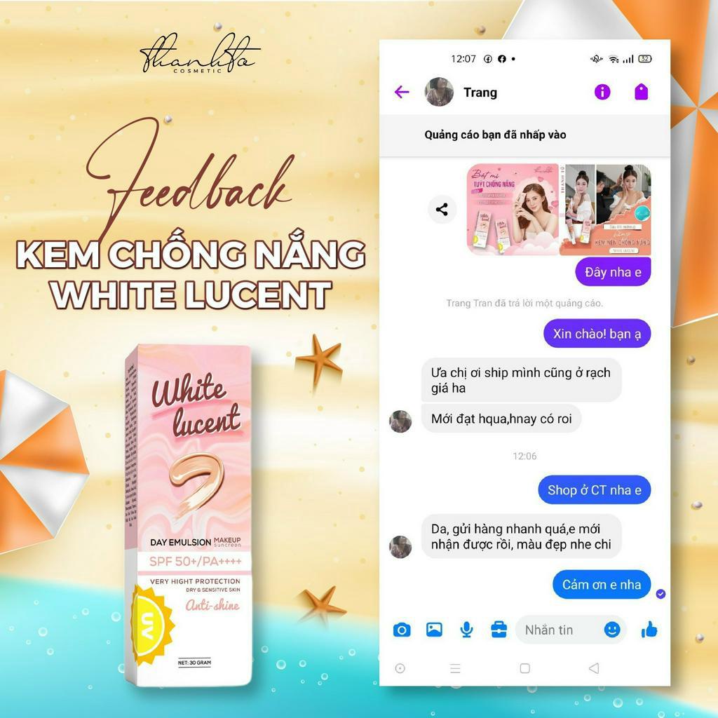 Kem Chống Nắng White Lucent Thanh Tô Cosmetics Chính Hãng