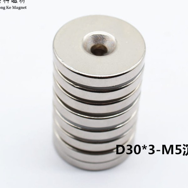 Nam Chân 30x3 M5 lỗ tròn 5mm đất hiếm hít