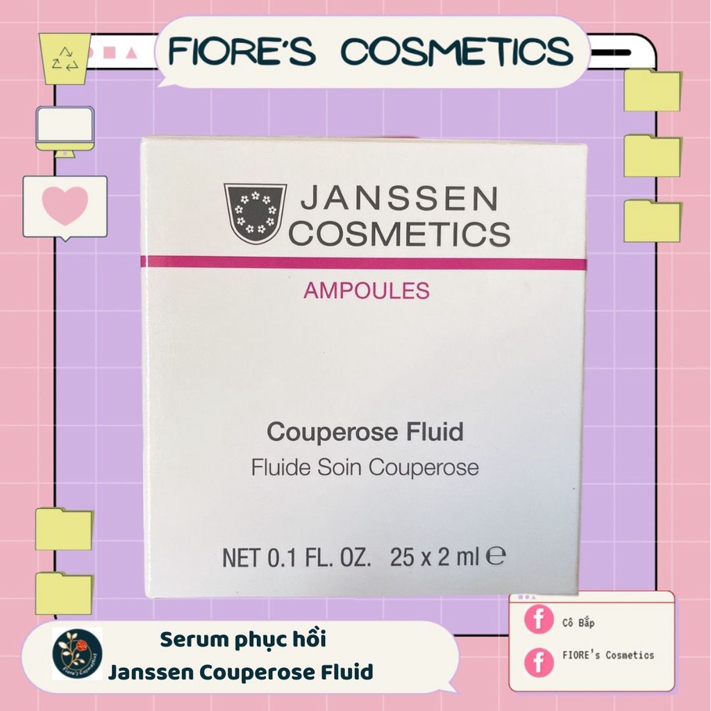 [Hộp full] Serum phục hồi, giảm đỏ sau treatment Janssen Couperose Fluid