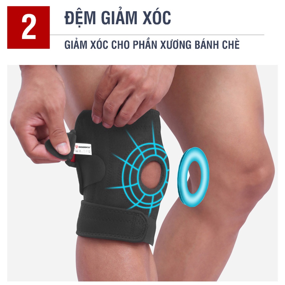 Bó gối quấn bảo vệ đầu gối GoodFit GF522K băng đầu gối thoáng khí để chơi thể thao, vận động