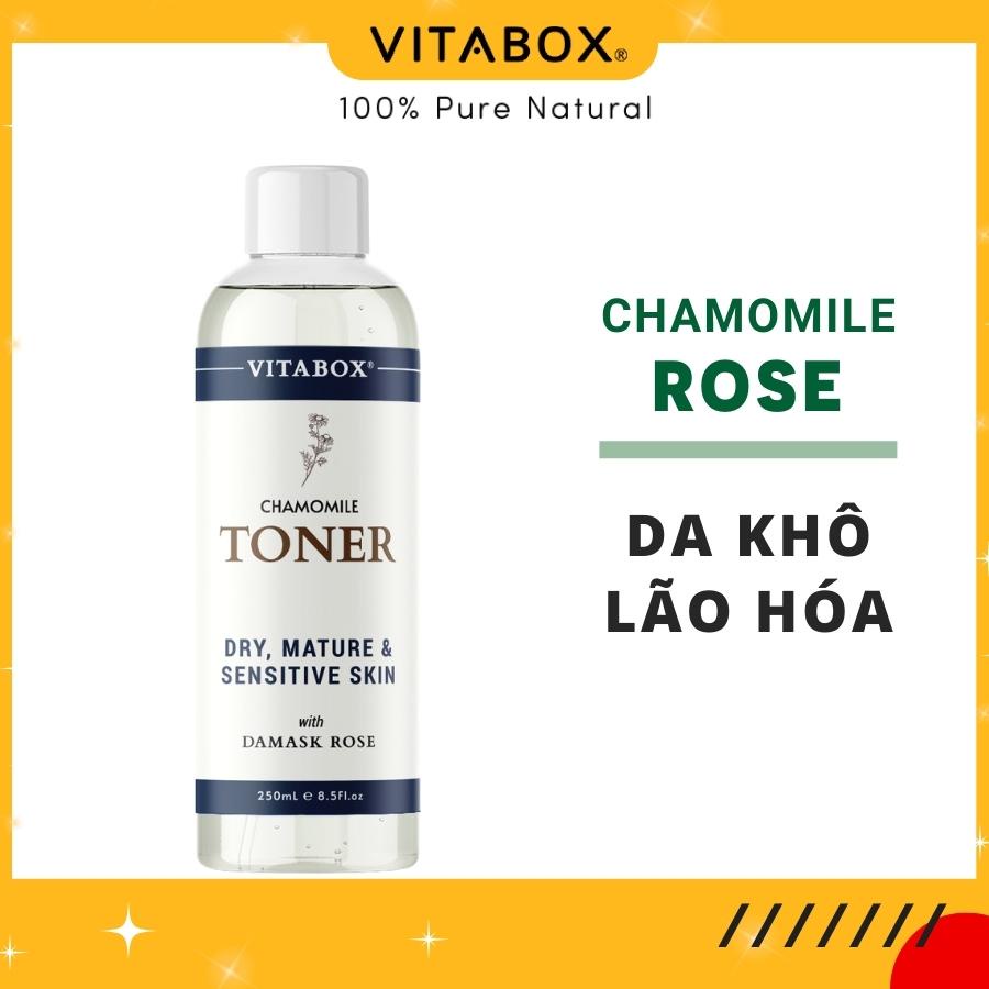 Nước cân bằng da hoa Hồng hoa Cúc VITABOX Chamomile Toner cho da khô, lão hóa, nhạy cảm, cấp ẩm dịu nhẹ