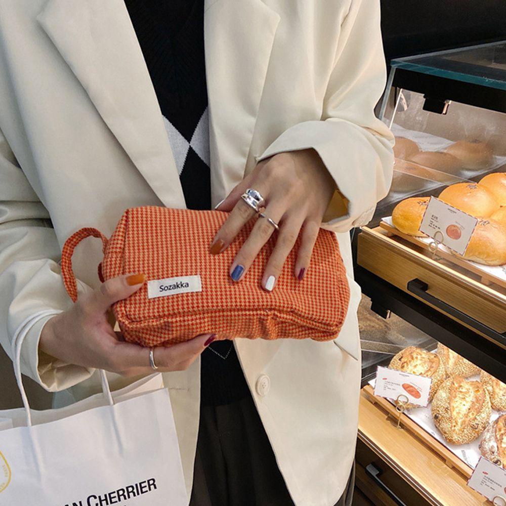 ROSE Túi Đựng Mỹ Phẩm Bằng Vải Canvas Có Khóa Kéo Đơn Giản Dành Cho Nữ