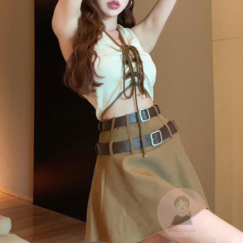 Áo Thun Ngắn Tay Hở Lưng Cổ Chữ V Màu Sắc Tương Phản Thời Trang Mùa Hè Cho Nữ