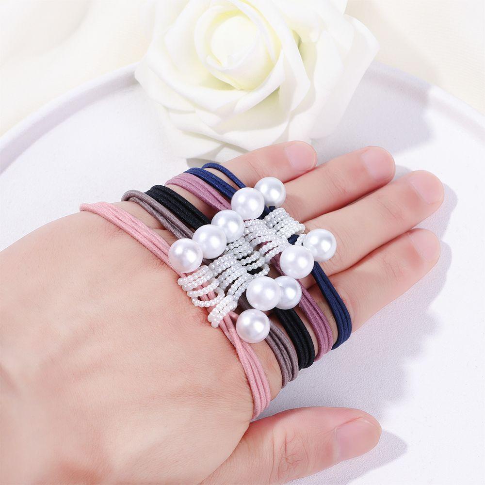 Dây Cột Tóc Cao Su Co Giãn Đính Nơ Dễ Thương Phong Cách Hàn Quốc