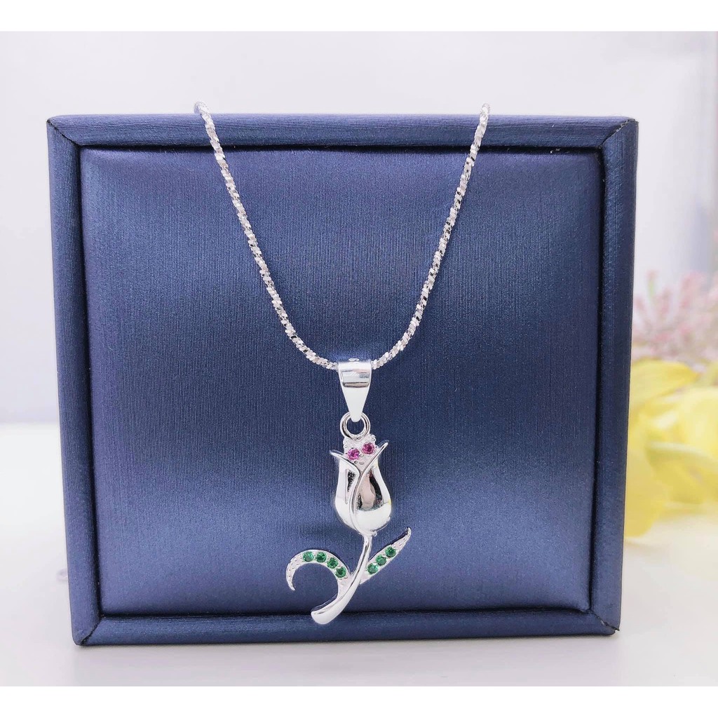 Dây chuyền nữ bạc S925 Ý - vòng cổ bạc nữ sang chảnh đính đá sáng bóng - Trang Sức Bạc 9999