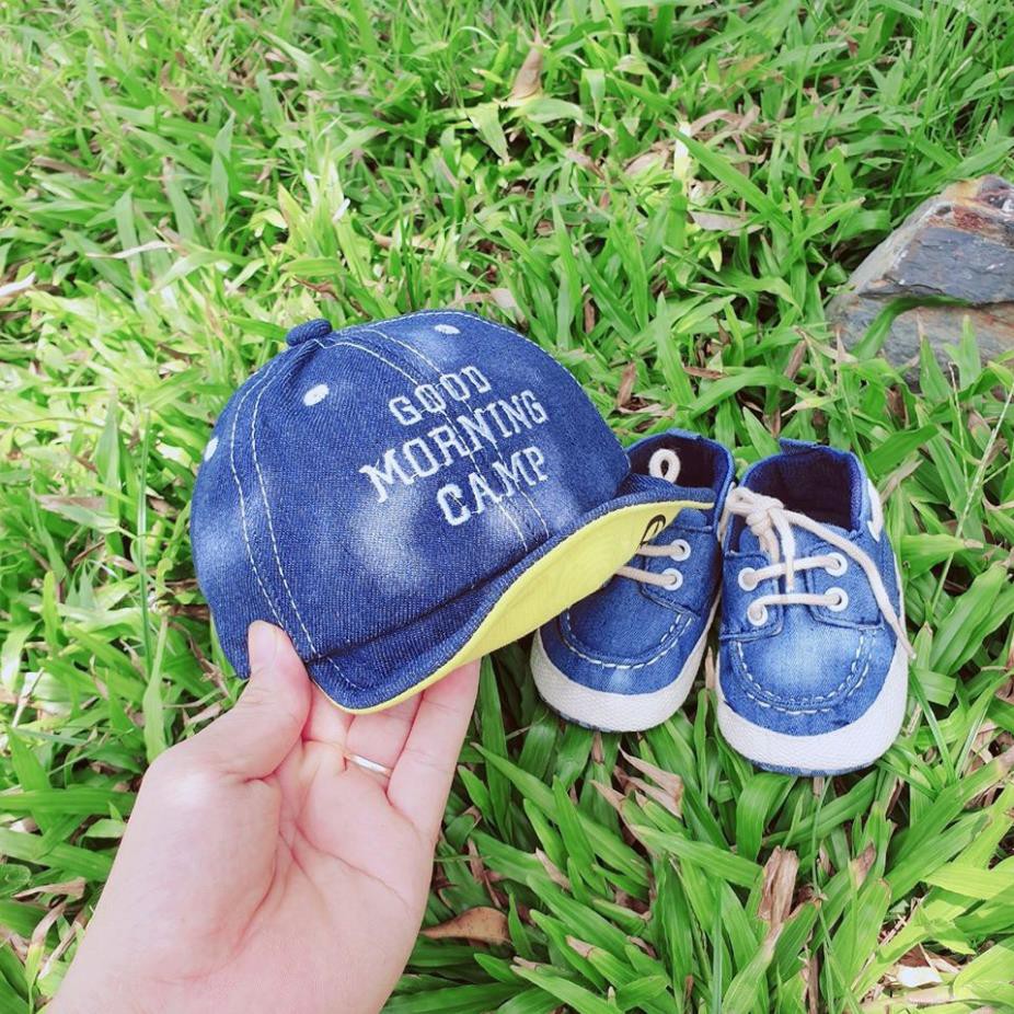 Combo Giầy/nón tập đi sơ sinh cho bé size 0-12m 💘MỀN MẠI KHÔNG DẶM HAY KÍCH ỨNG 💘