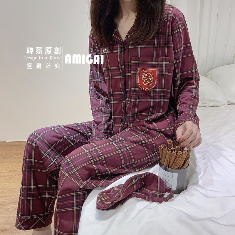 SPAO Bộ đồ ngủ tay dài kèm bịt mắt kiểu Harry Potter cá tính cho cặp đôi