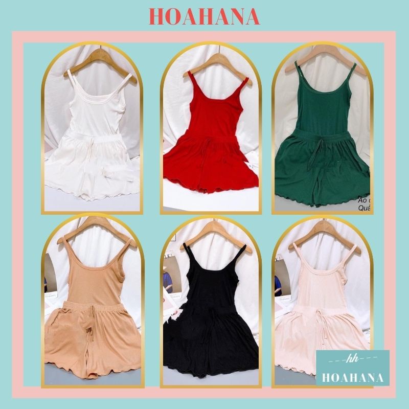 Bộ ngủ 2 dây thun tăm chất mát lạnh, Sét đồ ngủ hai dây sexxy co giãn TT - HOAHANA | BigBuy360 - bigbuy360.vn