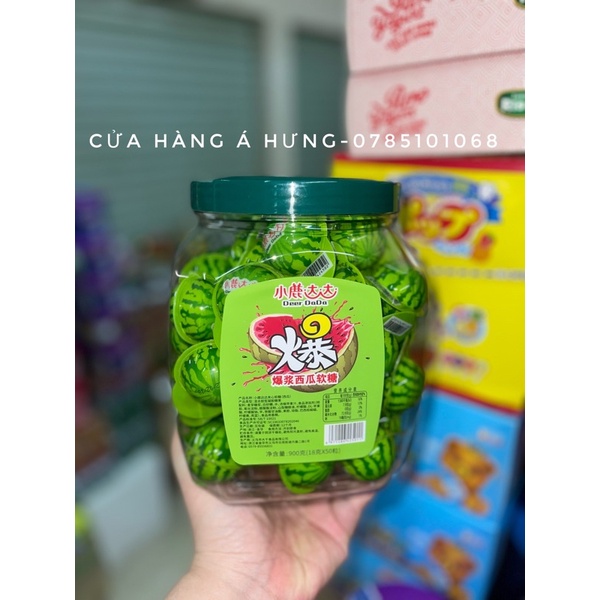 KẸO DẺO DƯA HẤU NHÂN SIRO lẻ 1 viên